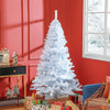 HOMCOM 6' Artificial Christmas Tree with 928 Branch Tips Metal Stand White