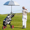Costway Foldable 3 Wheel Push Pull Golf Club Cart Trolley W/seat Scoreboard Bag Red