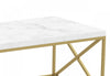 44" Coffee Table Marble Look With Gold Metal | Table à café de 44 po d’apparence marbre avec métal doré