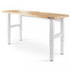 Gladiator 6' Adjustable Height Hardwood Workbench - Hammered White|Établi de 6 pi à hauteur réglable en bois franc de Gladiator - blanc martelé