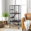 Pawhut Small Animal Cage With Wheels, Pet Playpen For Rat, Kitten, Ferrets, Chinchillas With Bottom |Pawhut Cage A Furet Roulant 53,5 Po De Hauteur Pour Petits Animaux, Cage A 4 Niveaux Pour Chinchilla