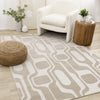 Leopold Modern Mid-Century Beige Cream Area Rug - 2'7" x 4'11"|Carpette Leopold beige et crème de style moderne du milieu du 20e siècle - 2 pi 7 po x 4 pi 11 po