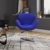 Raspberry Modern Upholstered Swivel Lounge Chair in Blue - Set of 2 Accent Chair | Fauteuil lounge pivotant moderne Raspberry en tissu bleu - Lot de 2