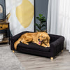 Pawhut Modern Pet Sofa Cat Or Medium Large Dog Bed W/ Removable Seat Cushion, Black|Pawhut Canape Moderne Pour Animal Domestique Lit Pour Chat Ou Grand Chien Avec Coussin De Siege Amov