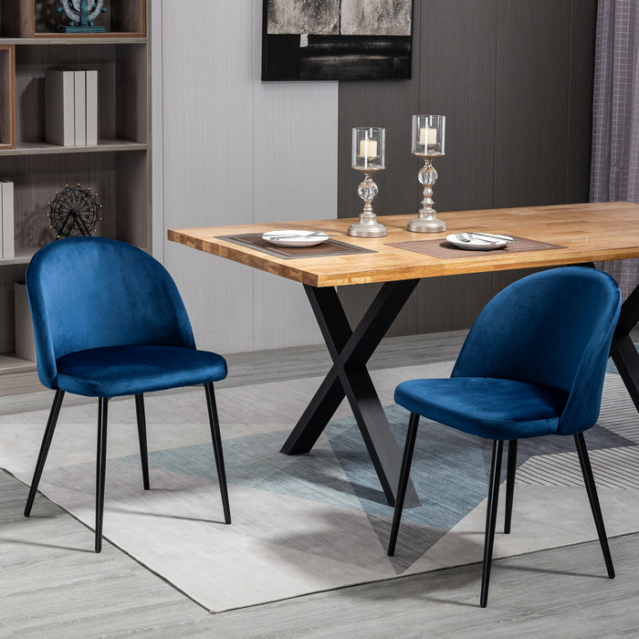 HOMCOM 2 Chaises Salle a Manger Veloute Dossier Moyen