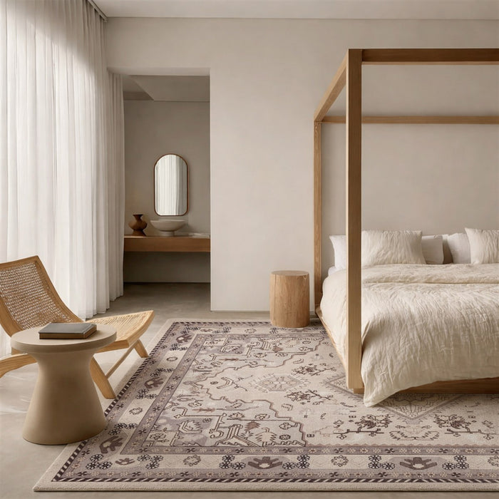 Tapis Lavable/Traditionnel Oriana 6'7\" x 9'0\" en Beige