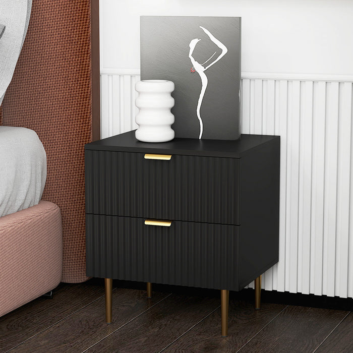 HOMCOM Table de chevet, table d'appoint avec 2 tiroirs, noir