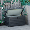 Outsunny Steel Deck Box, 68 Gallon Large Outdoor Storage Container With Lock For Pool Toys, Garden T|Outsunny Grande Boite De Pont Avec Serrure Outils De Jardin Gris