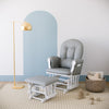 Storkcraft Hoop Glider and Ottoman - White/Light Gray Chair