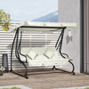 Outsunny 3-seat Outdoor Patio Swing Chair, Converting Flat Bed, Canopy Swing With Adjustable Shade, |Outsunny 3 Places Patio Swing Chair Convertible Lit Rembourre Porche Exterieur Avec Auvent Et Oreill