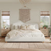Acheson Upholstered Bed with Soft Linen Headboard,King Size - Beige | Lit Acheson Rembourre avec Tete de Lit en Lin Doux, Taille King - Beige