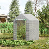 Outsunny 73" X 47" X 75" Walk-in Greenhouse Outdoor Portable Plant Flower Growth Warm House Garden Tunnel Shed With Roll-up Door And 4 Shelves, White