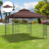 Outsunny 9.8' X 9.8' Square 2-tier Gazebo Canopy Replacement Top Cover Outdoor Garden Sun Shade, Cof|Outsunny 9,8 'x 9,8' Carre 2 Niveaux Gazebo Auvent Remplacement Couverture Superieure Exterieur Jard