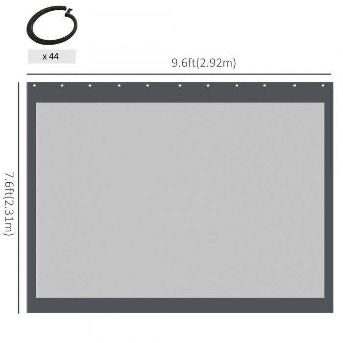 Outsunny 4 Parois Laterales Pour Pavillon De Jardin Universel En Maille Avec 4 Panneaux, Fermetures Eclair, Anneaux En C Pour Tonnelle De Terrasse De 3 X 3 M (paroi Laterale Uniquement), Gris Fonce