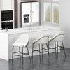 Gracie Modern Metal Upholstered Barstool in White and Black - Set of 3 | Tabouret de bar moderne en metal Gracie, rembourre, blanc et noir - Lot de 3