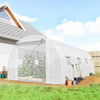 Outsunny Walk-in Tunnel Greenhouse Plant Hot House with Support Rods, White