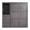 Bestar Pur Full Murphy Bed and Storage Unit with Drawers 84-Inch Wall Bed - Bark Grey|Lit double escamotable mural Pur de Bestar de 84 po avec rangement et tiroirs - gris écorce