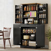 HOMCOM 72" Kitchen Pantry Cabinet, Farmhouse Kitchen Storage Cabinet, Black