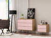 Rockefeller Mid-Century Modern 2-Piece Dresser Set in Pink | Ensemble de commodes 2 pieces Rockefeller style milieu du siecle en rose