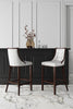 Fifth Avenue Traditional Wood Upholstered Counter Stool in Pearl White - Set of 3 | Tabouret de comptoir traditionnel en bois Fifth Avenue avec assise rembourree, blanc perle - Lot de 3