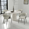 Luce Modern Textured Vegan Leather Metal Dining Chair in Oatmeal - Set of 4 | Chaise de salle a manger moderne Luce en cuir vegetalien texture et metal, couleur avoine - Lot de 4
