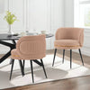 Kaya Modern Wood Velvet Dining Chair in Nude - Set of 2 | Chaise de salle a manger Kaya en bois moderne et velours coloris nude - Lot de 2