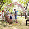 Outsunny 6.6ft Gold Wedding Arch Round Backdrop Stand For Birthday Party|Outsunny 6.6ft Or Arc De Mariage Rond Support De Fond Pour La Fete