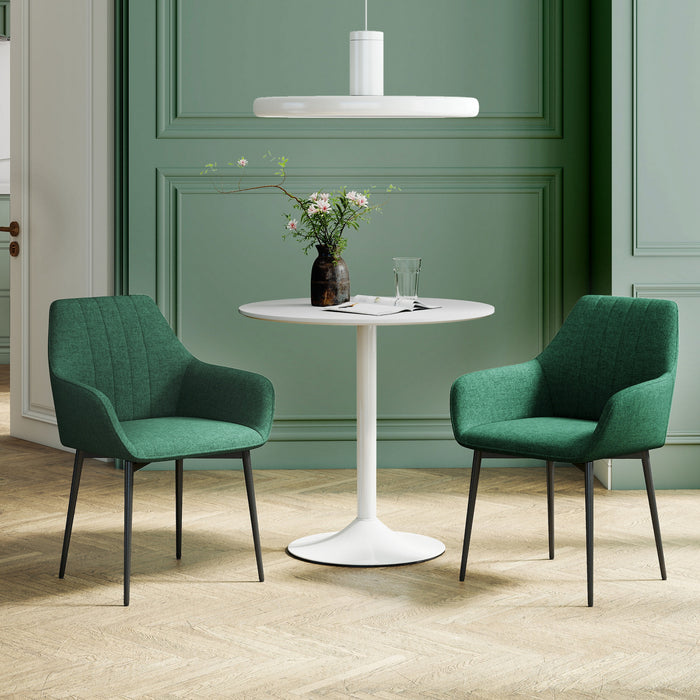 HOMCOM Ensemble de 2 chaises de salle a manger rembourrees, gris fonce