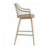 LumiSource Winston Wood Farmhouse Counter-Height Stool - Whitewashed/Antique Copper|Tabouret champêtre Winston de hauteur comptoir en bois - blanchi et cuivre antique