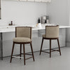 Evalyn Modern Wood Upholstered Counter Stool in Natural - Set of 2 | Tabouret de comptoir moderne en bois et tissu Evalyn, naturel - Lot de 2