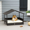 Pawhut Elevated Rattan Dog Bed Pet Home Indoor Outdoor Wicker Dog Cot Dog House Pet Furniture Sofa B|Pawhut Lit Pour Chien Sureleve En Rotin Pour Animal Domestique Interieur Et Exterieur En Osier Pour
