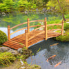 Outsunny 6ft Wooden Garden Bridge Classic Arc Footbridge With Guardrails For Stream Pond Walkway, Or|Outsunny Pont De Jardin En Bois De 6 Ft Passerelle En Arc Classique Avec Garde-corps Pour Passerelle