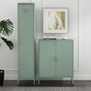 Naomi Modern 2-Piece Metal Storage Cabinets in Sage Green | Armoires de rangement modernes Naomi 2 pieces en metal, vert sauge