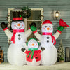 Outsunny 8' Inflatable Christmas Snowman Family W/ Red Bird For Lawn|Outsunny Famille De Bonhomme De Neige Gonflable De 8ft Avec Oiseau