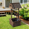 Outsunny Outdoor Wooden Waterfall Fountain With Electric Pump, Carbonized|Outsunny Fontaine Cascade Exterieure En Bois Avec Pompe Electrique, Brun