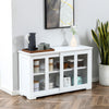 HOMCOM Kitchen Sideboard Stackable Storage Cabinet with Sliding Glass Door