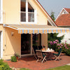 Outsunny 10' X 8' Manual Retractable Awning Shelter W/ Crank, Mix Colour|Outsunny 10x8ft Auvent De Terrasse A Manivelle Pare-soleil Terrasse Exterieure Abri Couvert Avec Rev