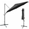 Costway 11ft Patio Offset Umbrella Cantilever Rotation Aluminum Tilt Cross Base Gray