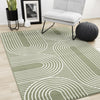 Florence Green White Modern Geometric Arches Rug, 6'7" x 9'6" Indoor Area Rug | Tapis Florence vert et blanc a motifs geometriques modernes en arches, 6'7" x 9'6"