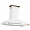 Forno Aria 60 Inch Wall-Mounted White Range Hood- FRHWM5095-60WHT | Hotte de cuisiniere murale Aria de 60 pouces en blanc inoxydable-FRHWM5095-60WHT