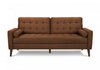 Upholstered Sofa, 75"L, Decorative Pillows, Solid Wood Legs, Rust Fabric, Mid-Century Sofa | Sofa Rembourre, 75"L, Coussins Decoratifs, Pieds En Bois Massif, Tissu Rouille, Mid-Centur