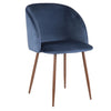 LumiSourceFran Blue Velvet Contemporary Dining Chair - Set of 2|Chaise de salle à manger contemporaine Fran en velours bleu - ensemble de 2