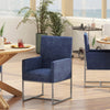 Element Modern Velvet Metal Dining Chair in Blue - Set of 2 | Chaise de salle a manger moderne en velours et metal Element bleu - Lot de 2