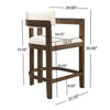 Lucas 26" Rubberwood Counter Height Bar Stool with Upholstered Seating Set of 2,Walnut Dining Chair | Lucas Ensemble de 2 tabourets de bar en bois de caoutchouc de 26" avec assise rembourree, noyer