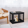 Pawhut 32" Wooden Dog Crate Furniture Dog Cage, Modern Side Table Pet Kennel With Double Lockable Do|Pawhut Cage A Chien Decorative De 26" En Bois Avec Double Porte D'entree Et Design Simple Et Moderne
