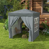 Outsunny 6.6'x6.6' Pop Up Canopy Tent For Outdoor, Garden, Patio, Grey