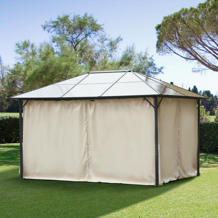 Outsunny Parois Laterales De Rechange Universelles Pour Gazebo Lot De 4 Panneaux De Confidentialite Pour La Plupart Des Accessoires De Rideaux Pour Abris Exterieurs De Pavillon De Tonnelle