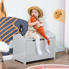 Qaba Kids Wooden Toy Storage Box Organizer Chest With Magnetic Hinge, Large Chest Space, & Groove Ha|Qaba Coffre De Rangement Pour Jouets En Bois Pour Enfants Avec Charniere Magnetique, Grand Espace De