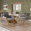 Timothy Velvet Swivel Dining Chairs with Tufted Upholstered and Metal Legs Set of 4, Grey  | Chaises de salle a manger pivotantes Timothy en velours avec revetement capitonne et pieds en metal, lot de 4, gris