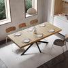 Ethan Retro Rectangular Extendable Dining Table with Hidden Storage,Natural | Ethan Table a manger rectangulaire extensible style retro avec rangement cache, couleur naturelle